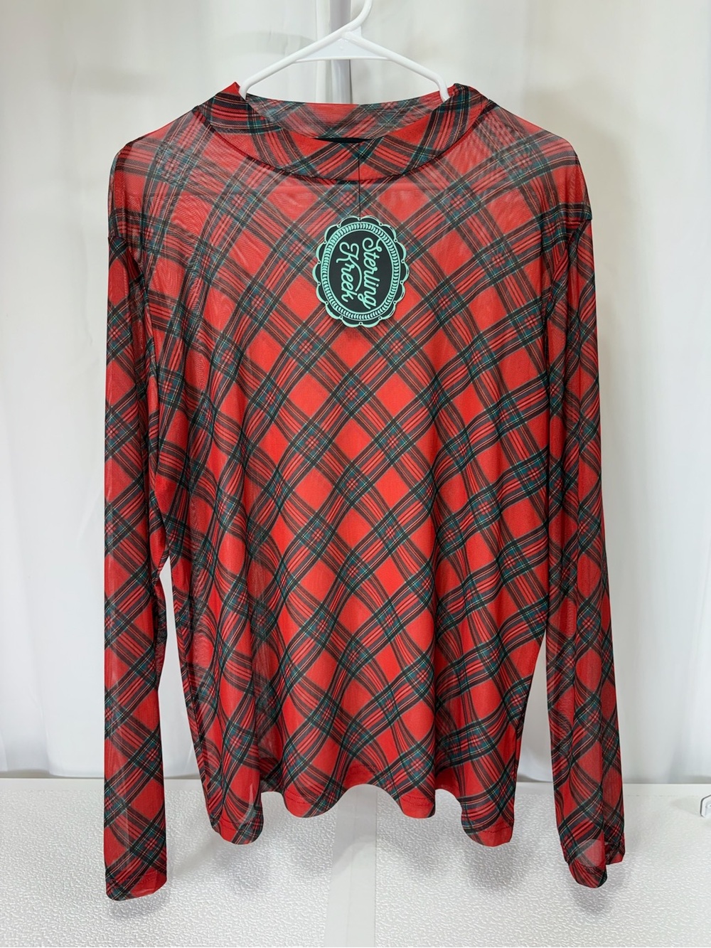 Sterling Threads Red Plaid Long-Sleeve Blouse 4177